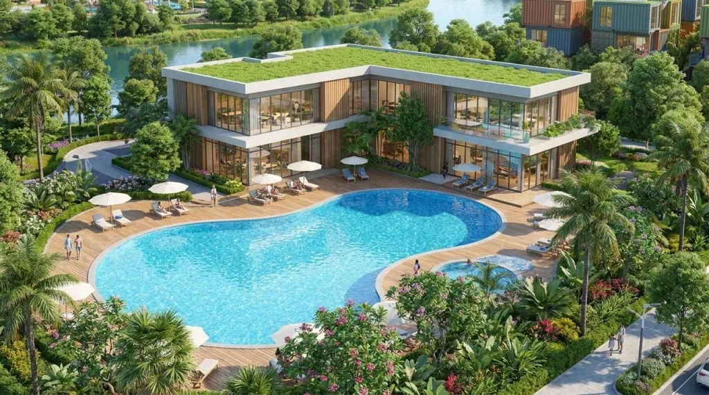 Clubhouse dan kolam di Forest Hills