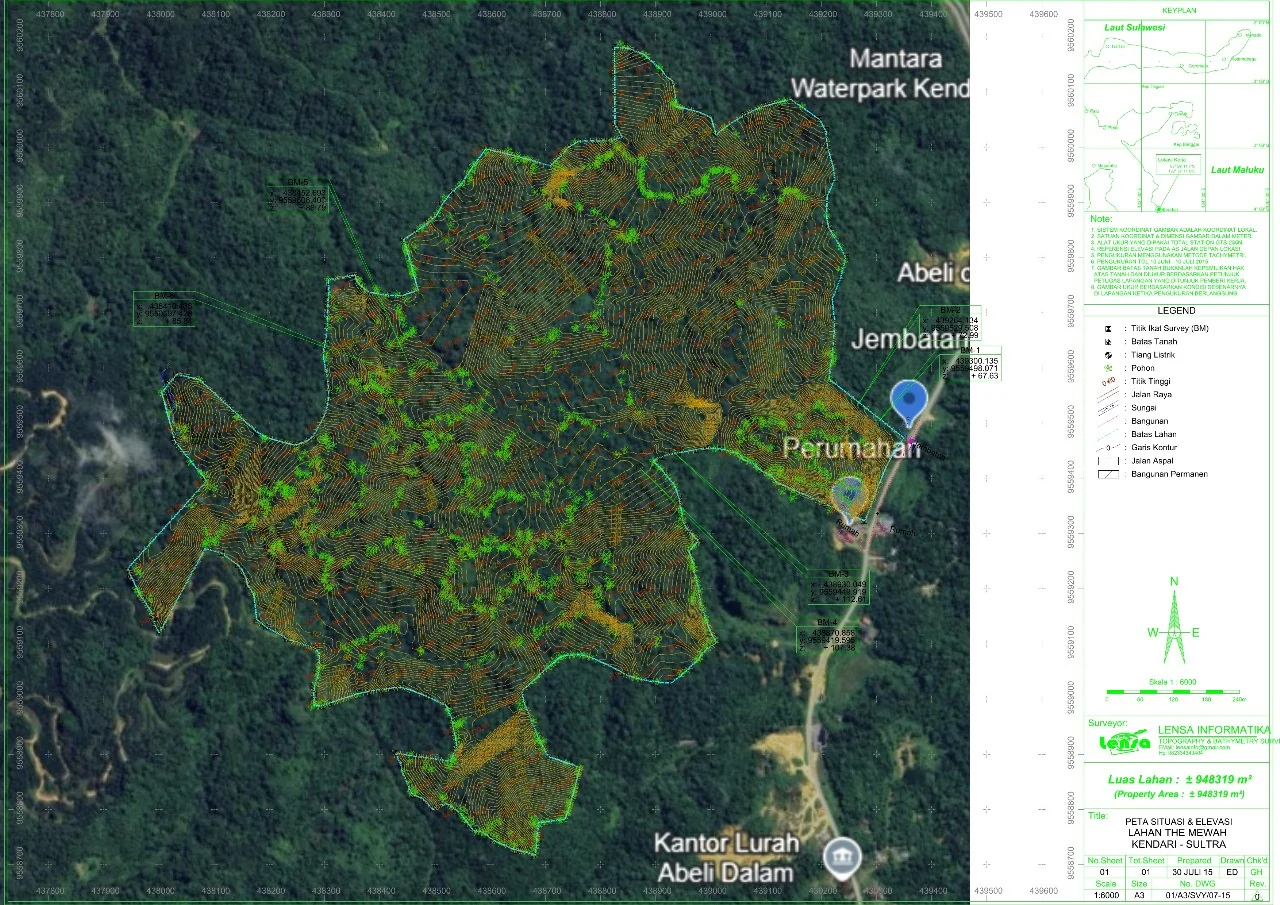 Peta kawasan dan topografi Forest Hills Kendari